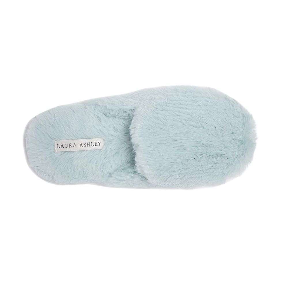 Laura Ashley Ladies All Over Plush W/Memory Foam Slippers